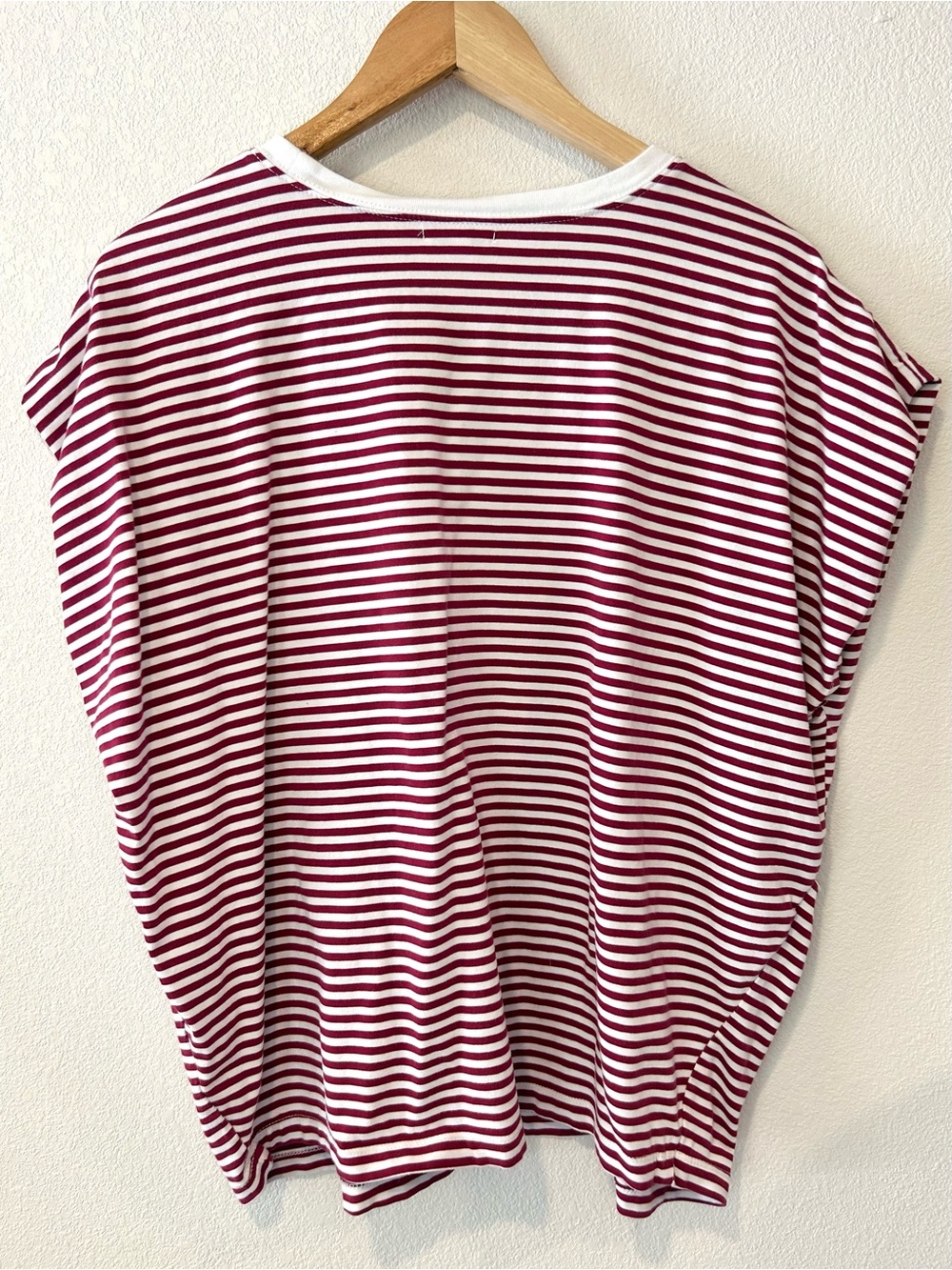 PISTOLA Trina Sangria Striped Muscle Tee Top Cotton Stretch Designer Size M - Picture 6 of 8
